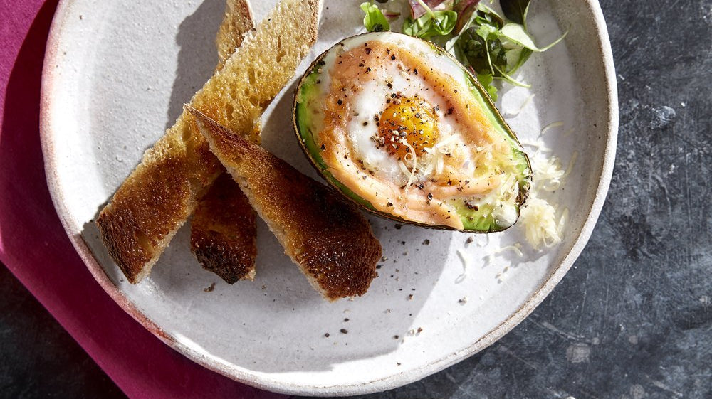 Baked Eggs in Avocado with Smoked Salmon - IMP & MAKER