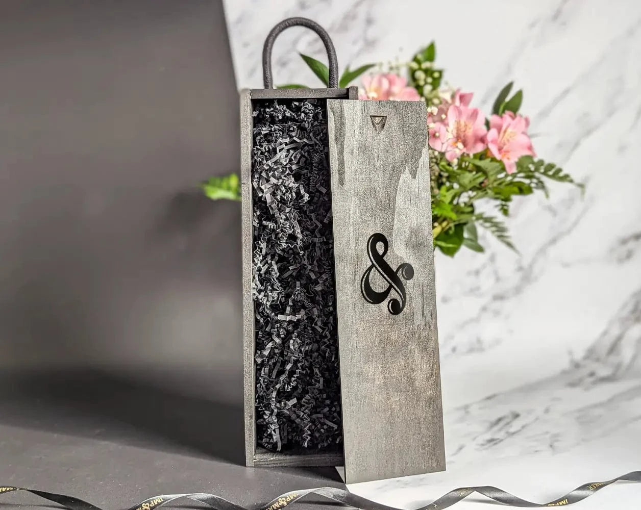 Black Wooden Single Wine Box - IMP & MAKER