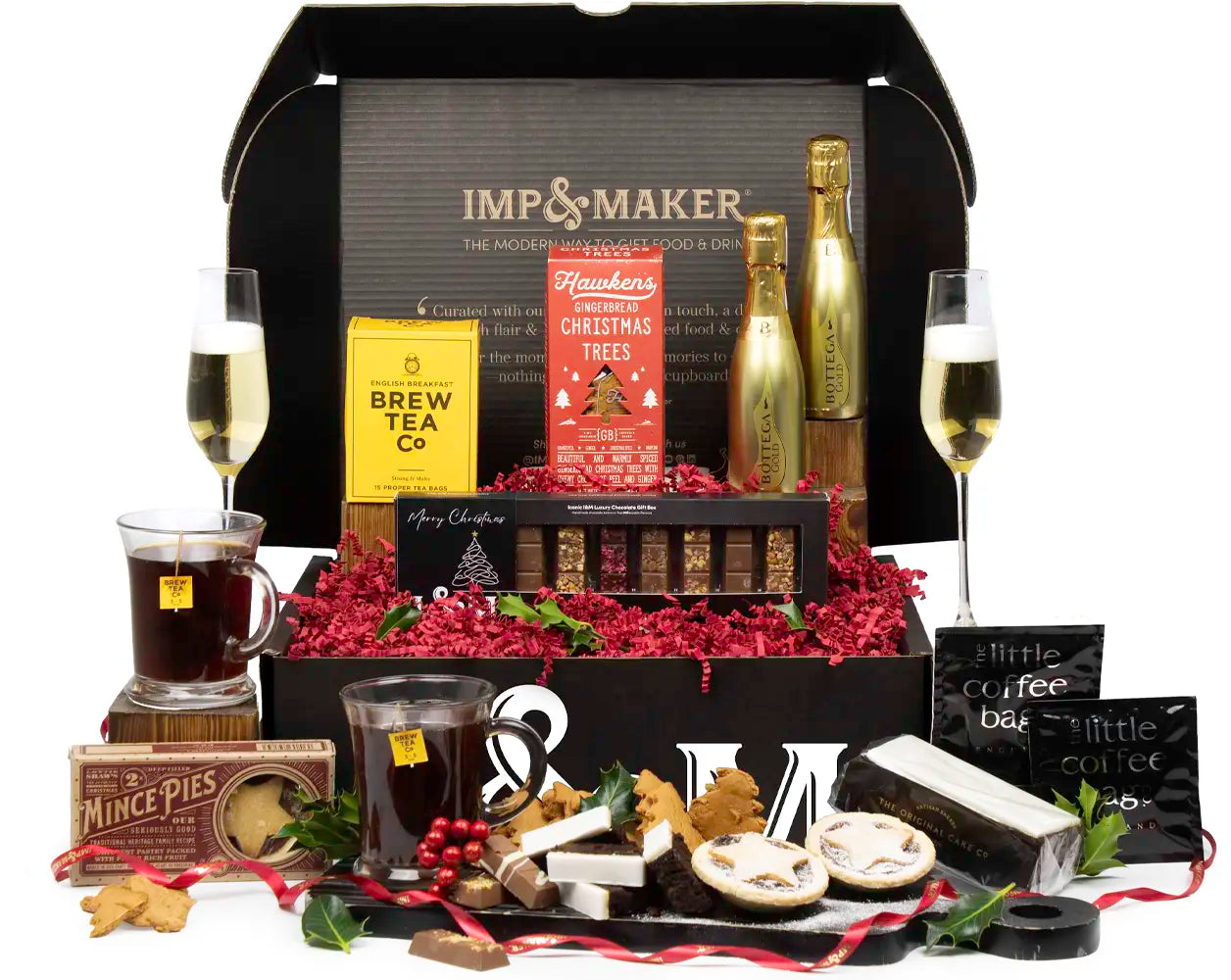 Luxury Christmas Afternoon Tea & Fizz Gift Hamper | IMP & MAKER