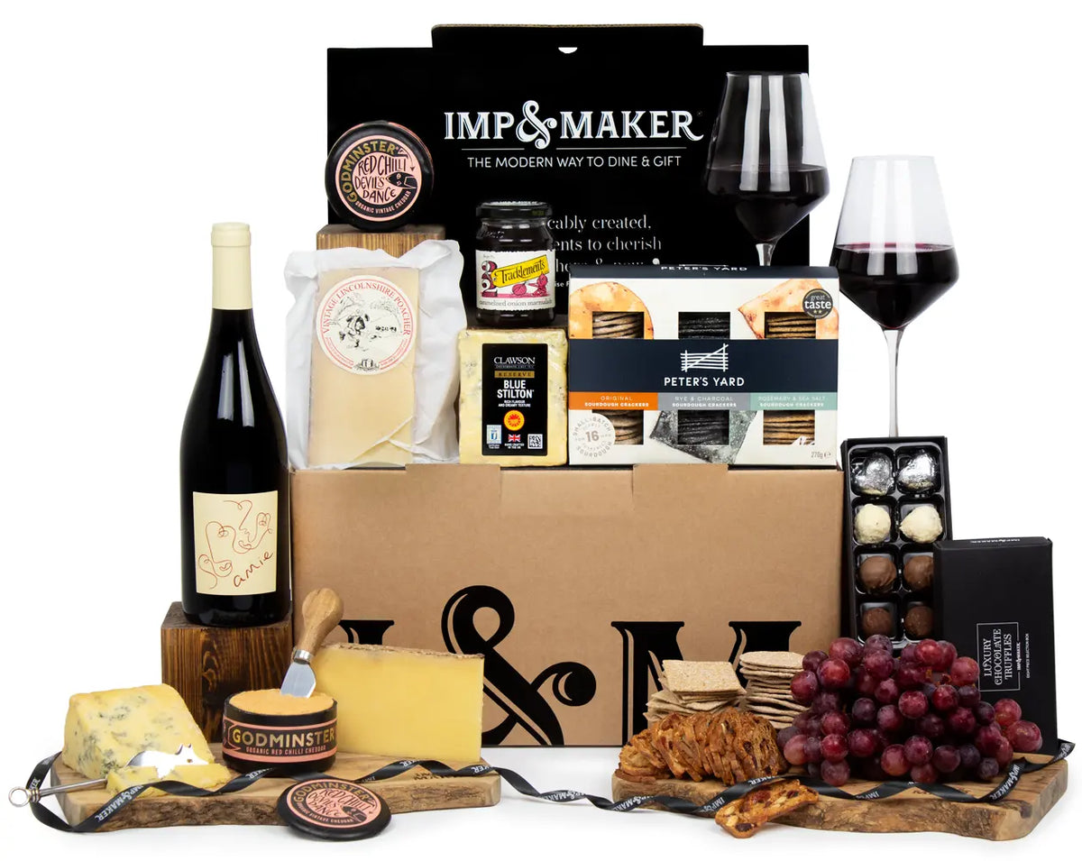 Cheese and Wine Hamper Cheese & Wine Gift Lovers Hampers UK IMP & MAKER