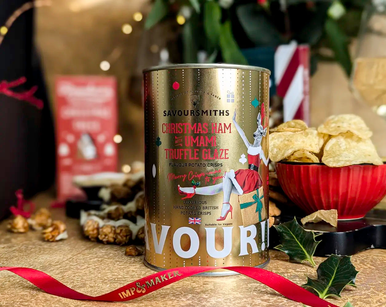 Christmas White Wine & Festive Treats Gift Hamper | IMP & MAKER