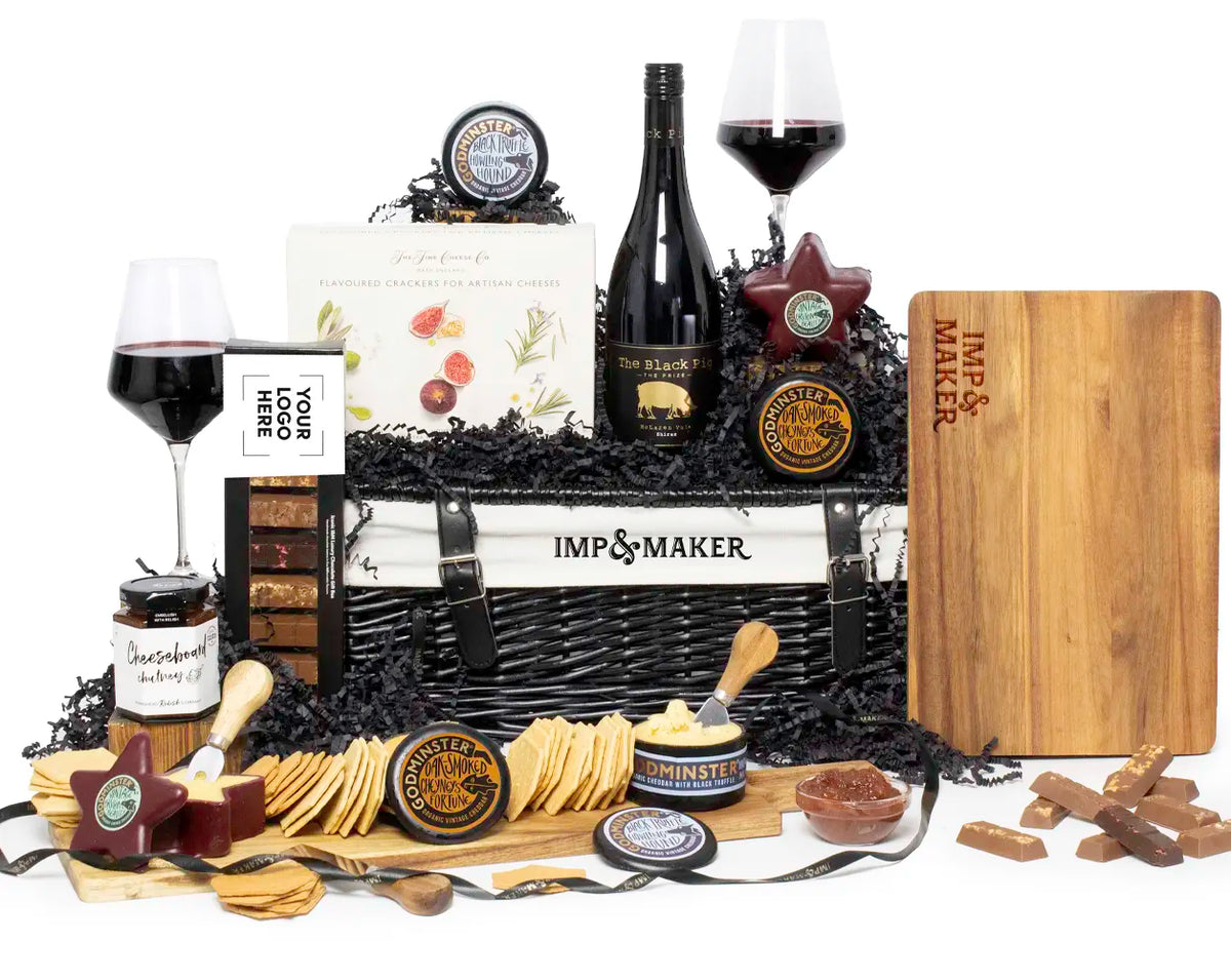 Festive Red Wine & Cheese Board Experience Hamper - Add Your Logo