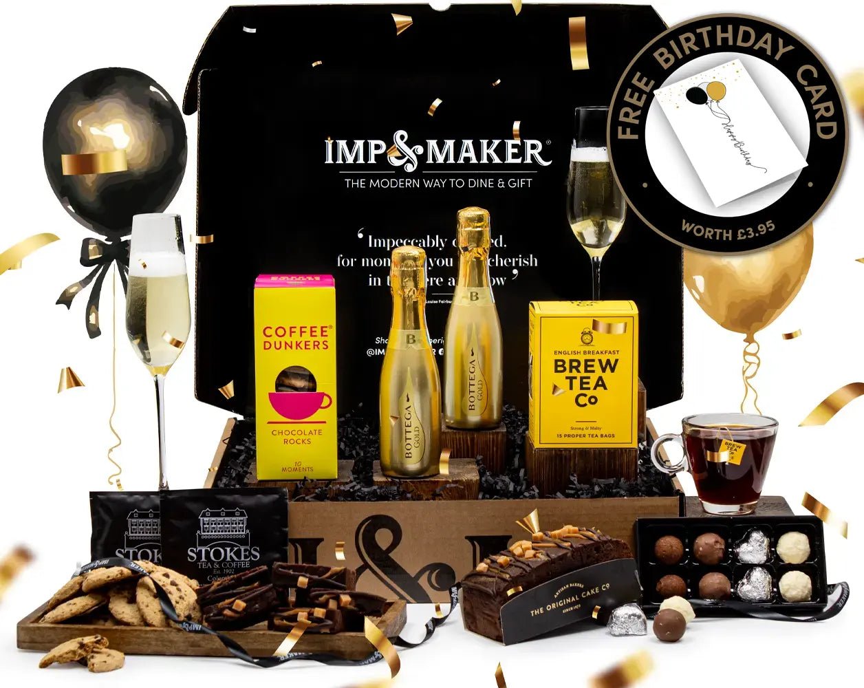 Afternoon Tea & Fizz Birthday Gift Set - IMP & MAKER