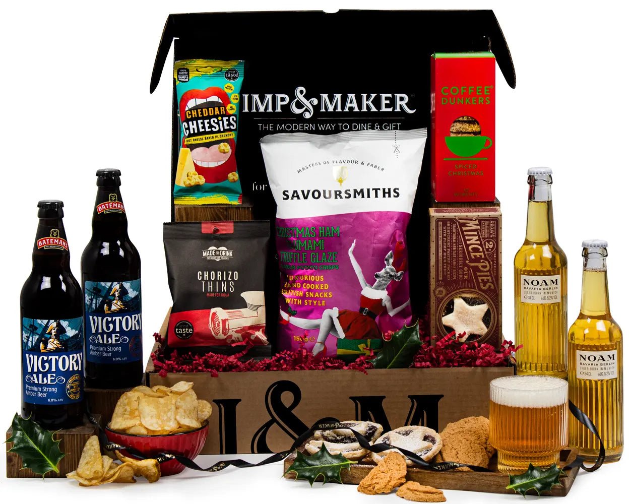 Beer & Ale with Festive Treats Hamper - IMP & MAKER