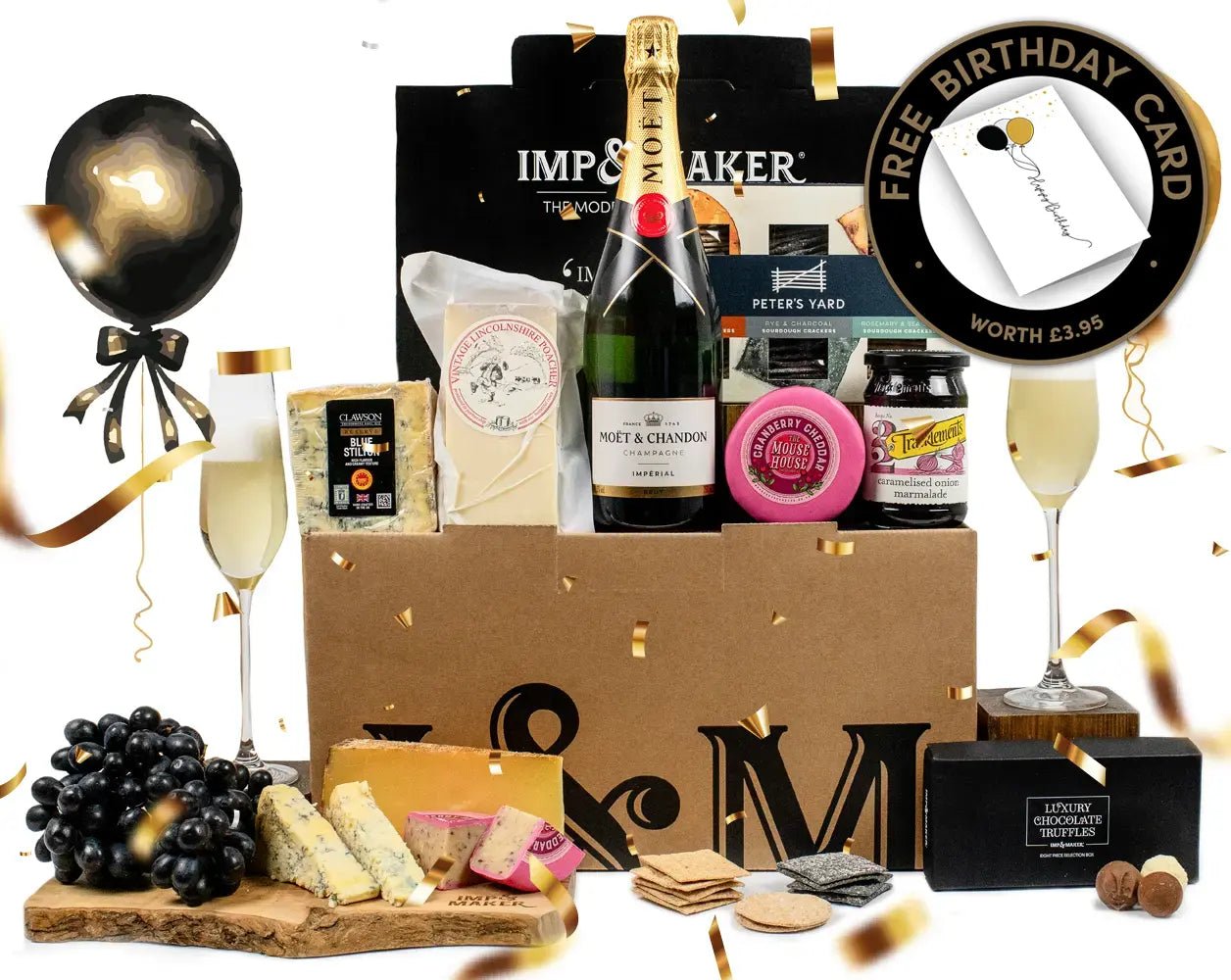 Birthday Champagne Cheese Hamper - IMP & MAKER