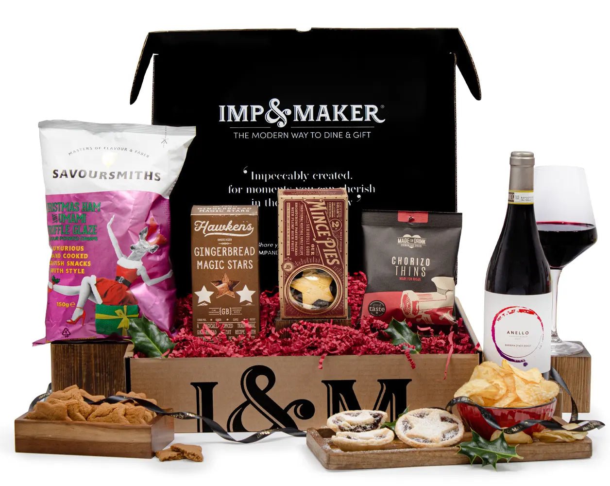 Christmas Red Wine & Festive Treats Gift Hamper - IMP & MAKERIMP & MAKERXMAS24 - 37