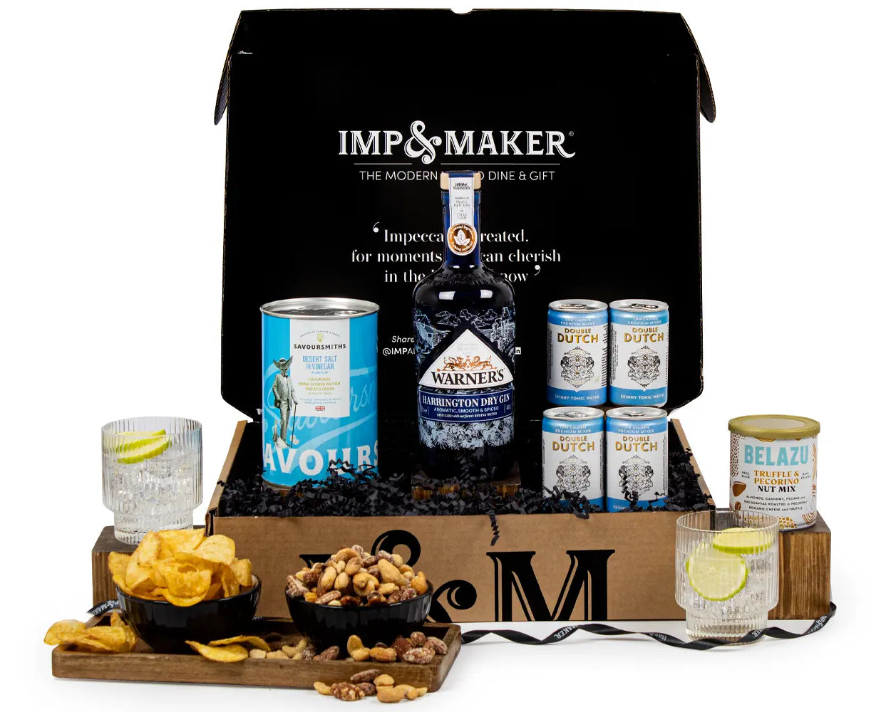 Gin & Savoury Snacks Gift Set - IMP & MAKER