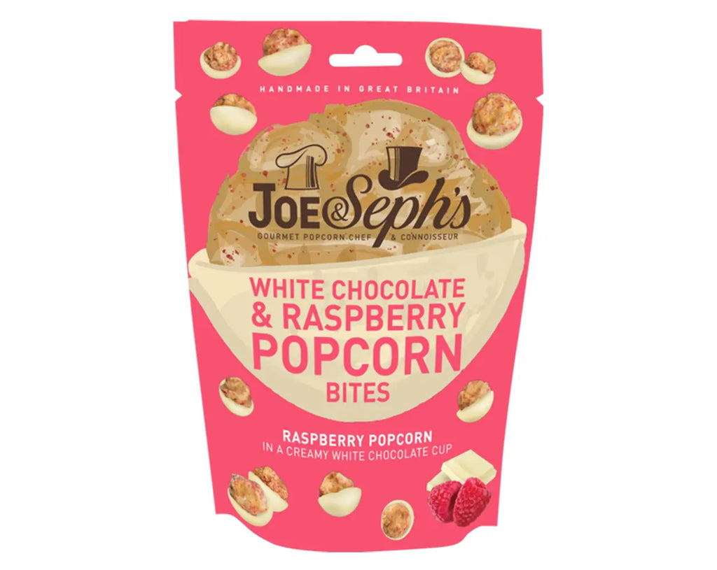 Joe & Seph's White Chocolate & Raspberry Popcorn Bites 63g - IMP & MAKER