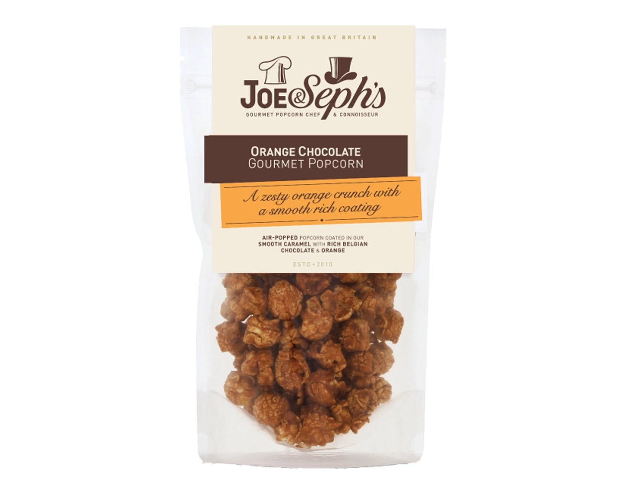 Joe & Seph's Orange Chocolate Popcorn 80g - IMP & MAKERJoe & Seph's1068POUCHIIMP & MAKERJoe & Seph's Orange Chocolate Popcorn 80g - IMP & MAKER