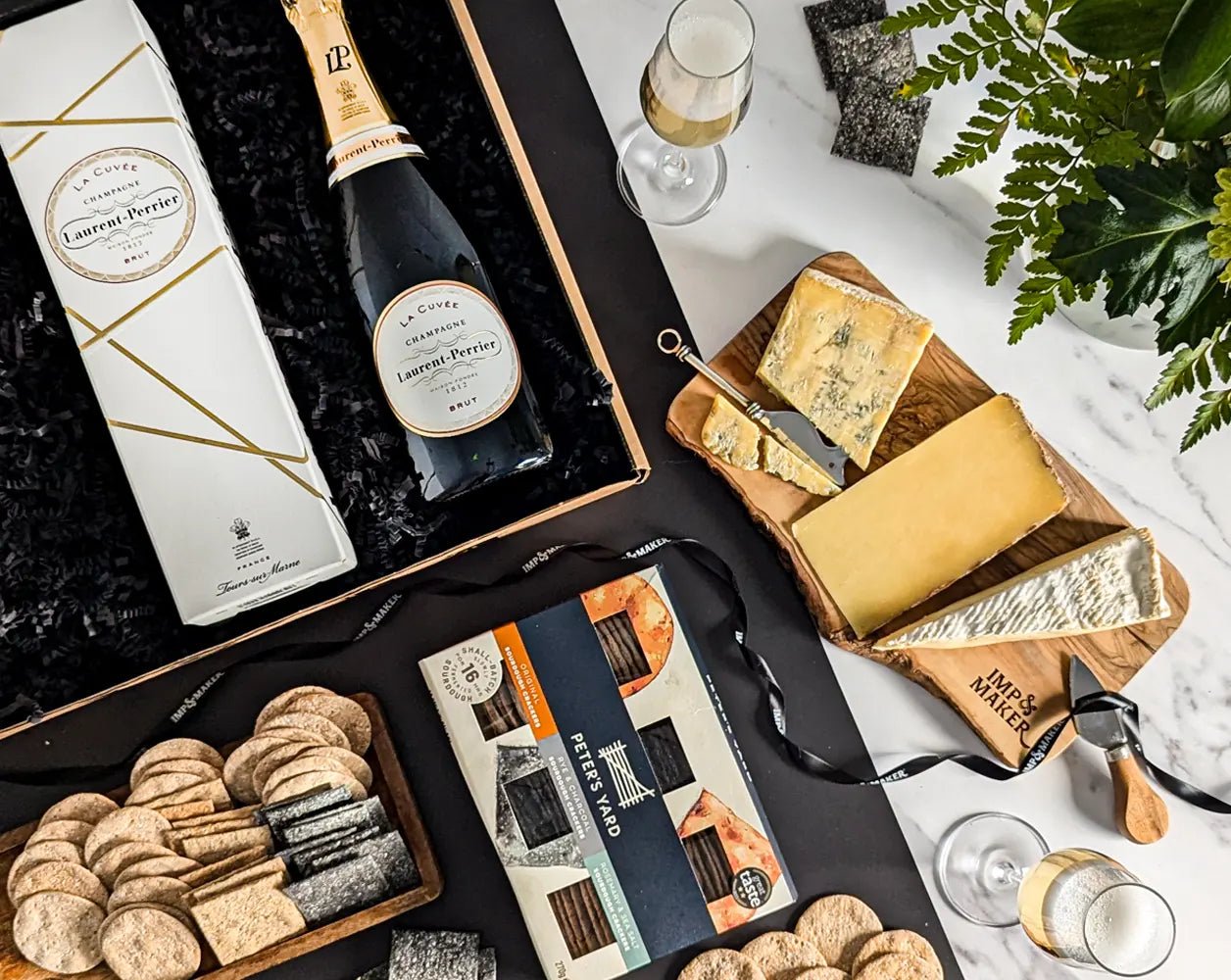 Laurent - Perrier Champagne & Artisan Cheese Board Gift Hamper - IMP & MAKERIMP & MAKERIMP191