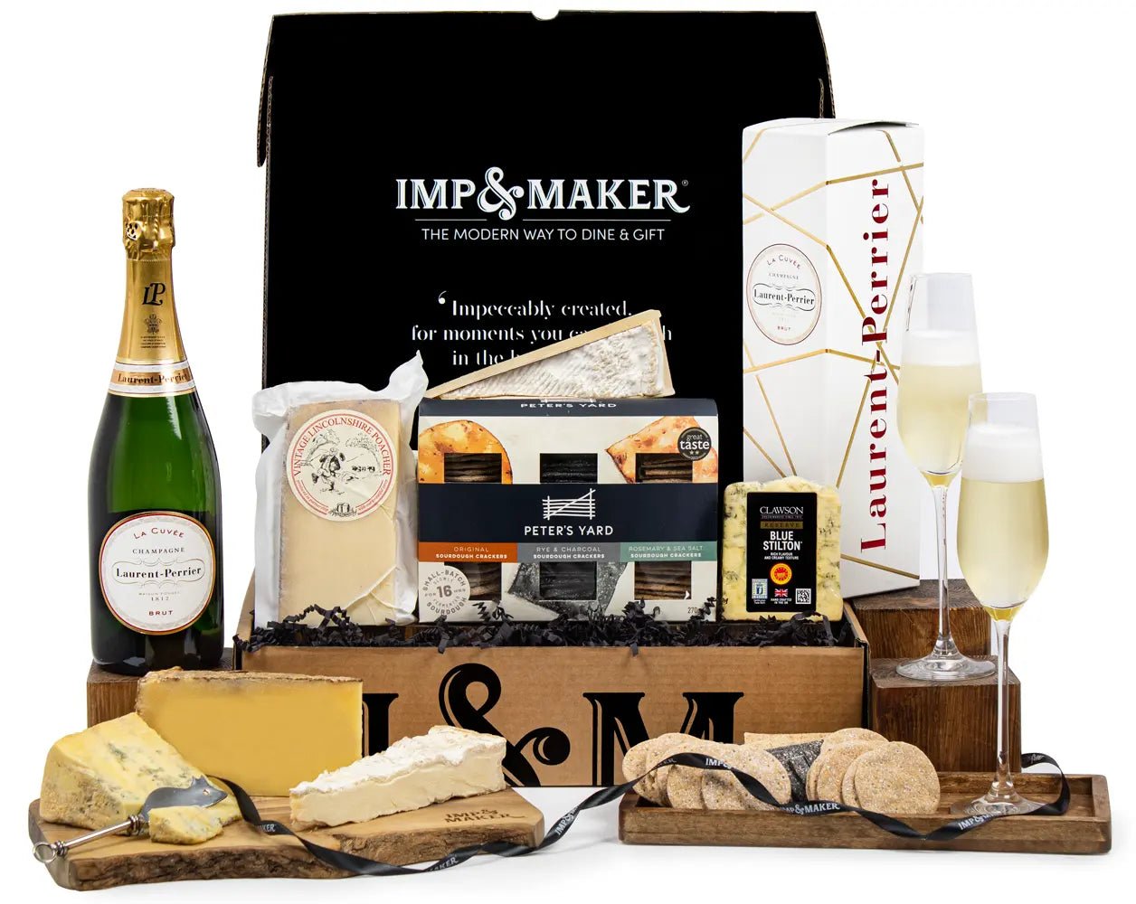 Laurent - Perrier Champagne & Artisan Cheese Board Gift Hamper - IMP & MAKERIMP & MAKERIMP191