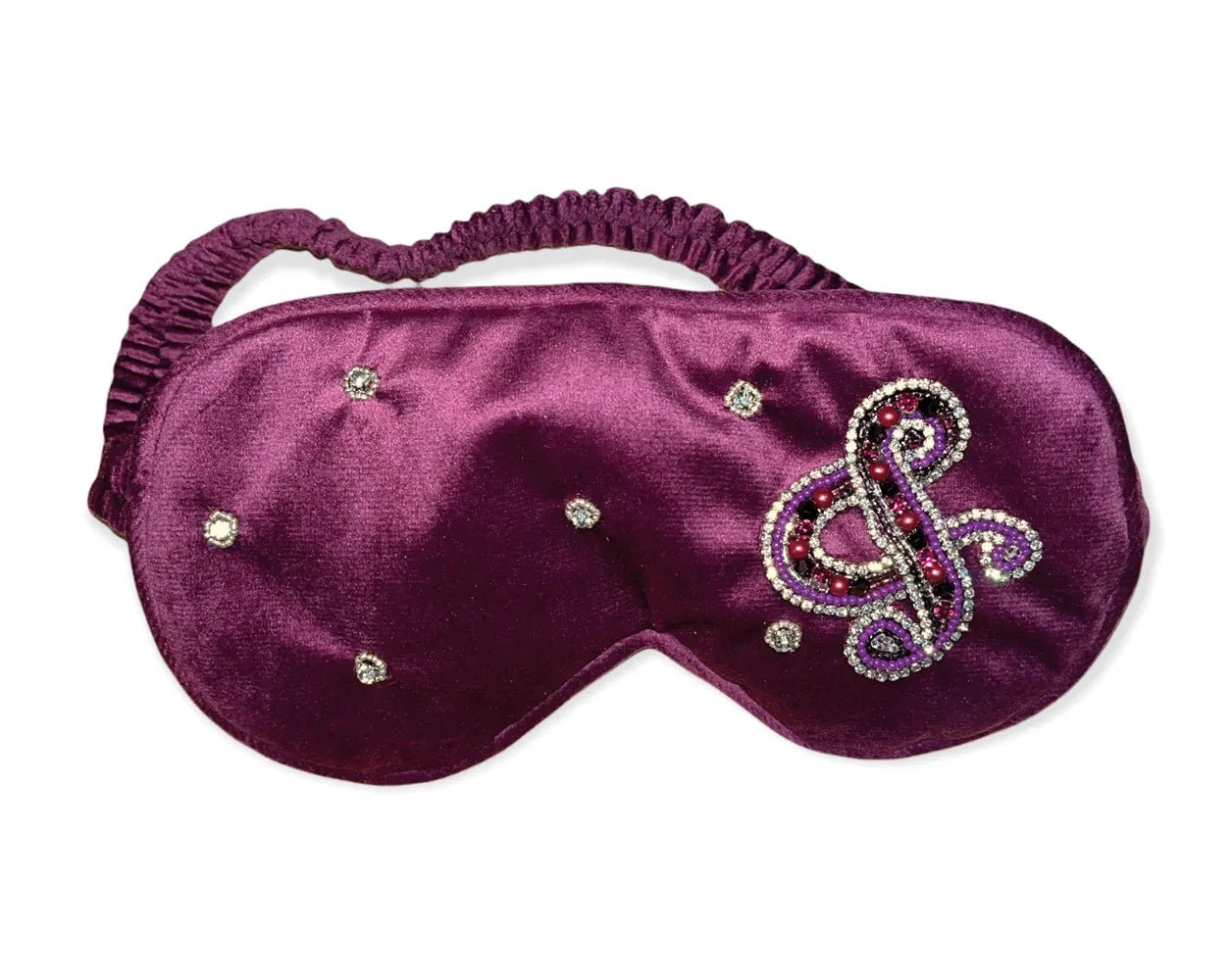 Limited Edition Purple Velvet Eye Mask with "&" Embellishment by Laines London - IMP & MAKER