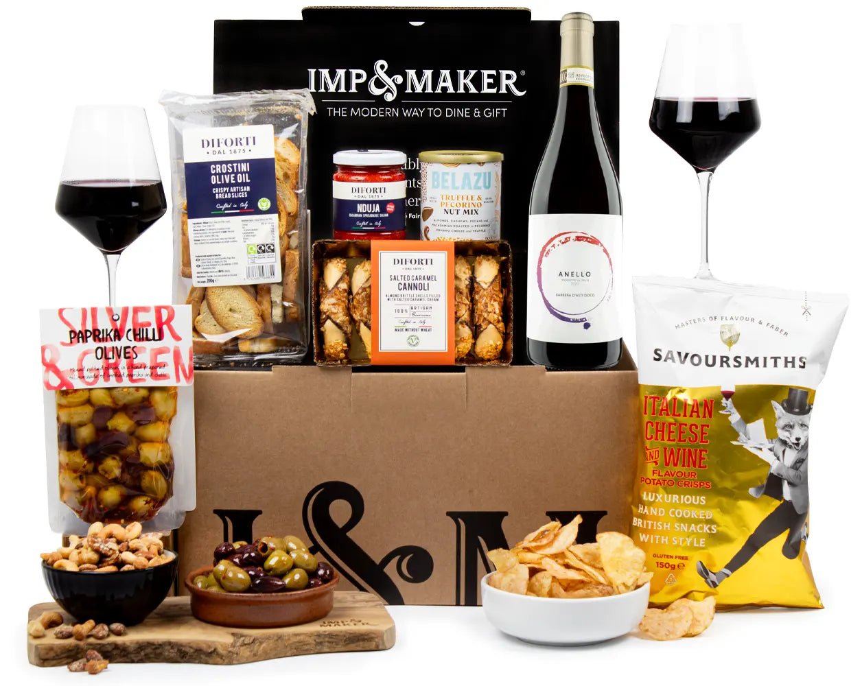 Luxury Italian Red Wine & Nibbles Hamper - IMP & MAKERIMP & MAKERIMP765