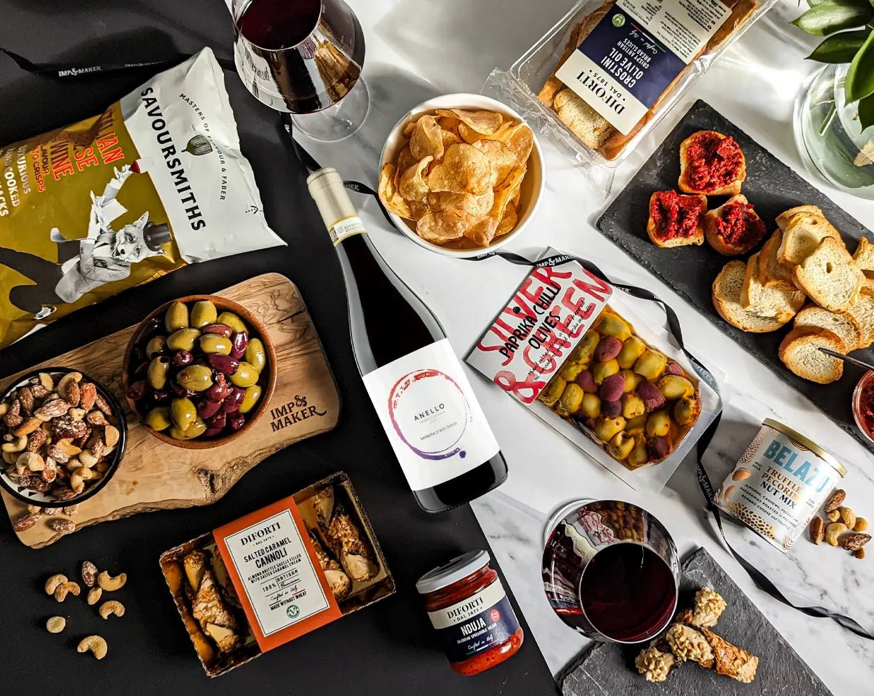 Luxury Italian Red Wine & Nibbles Hamper - IMP & MAKERIMP & MAKERIMP765