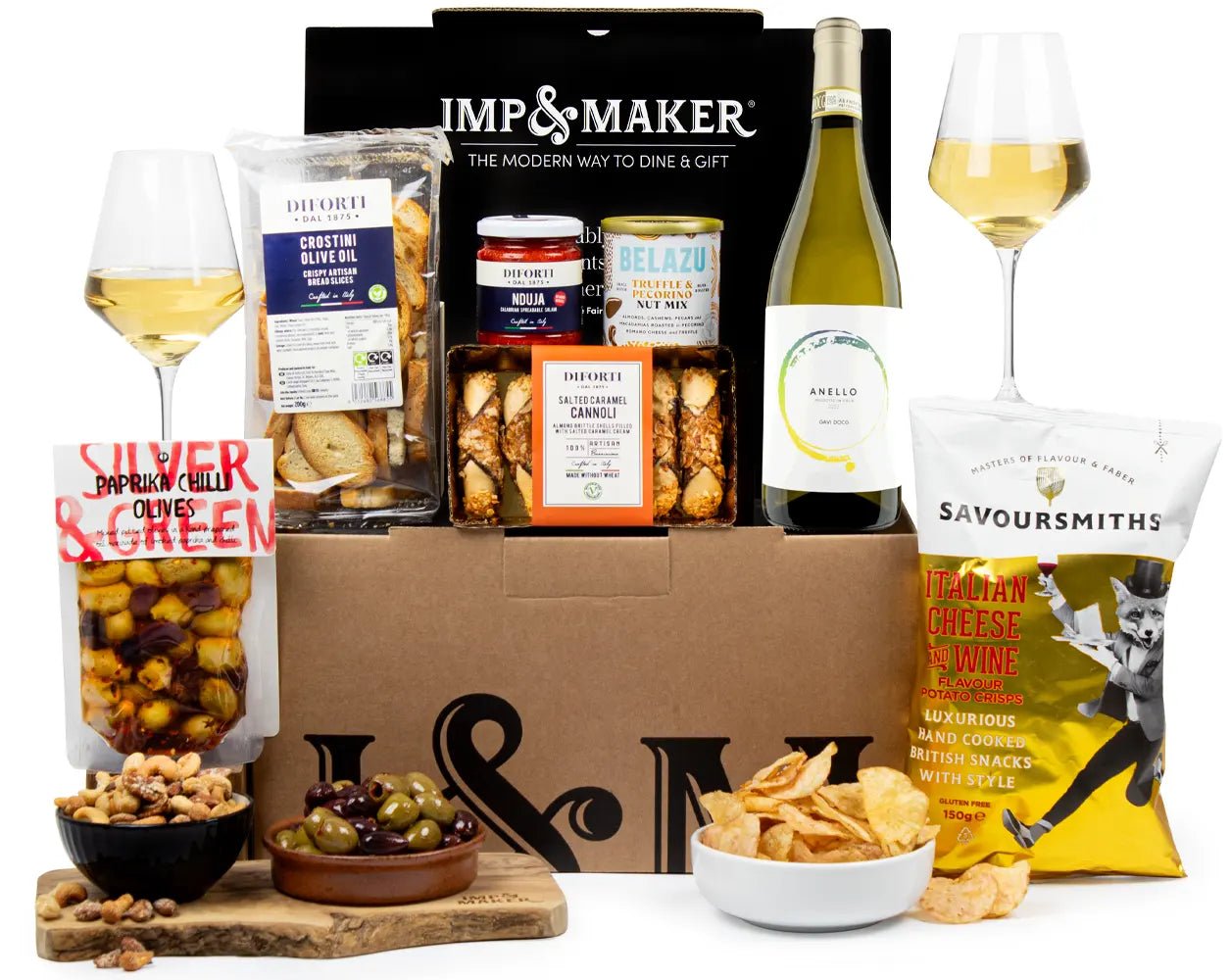 Luxury Italian White Wine & Nibbles Hamper - IMP & MAKERIMP & MAKERIMP766