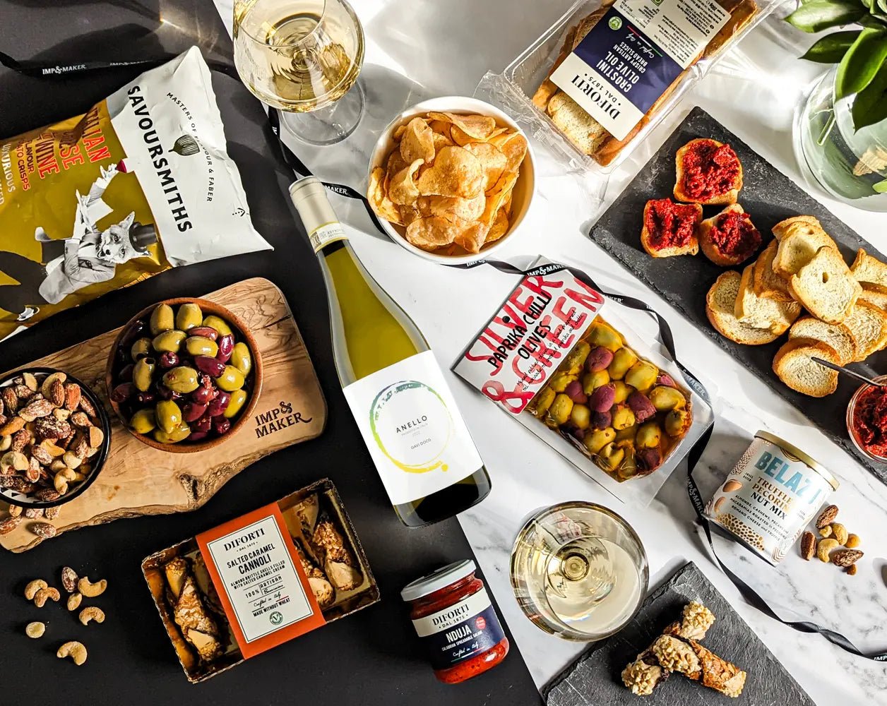 Luxury Italian White Wine & Nibbles Hamper - IMP & MAKERIMP & MAKERIMP766