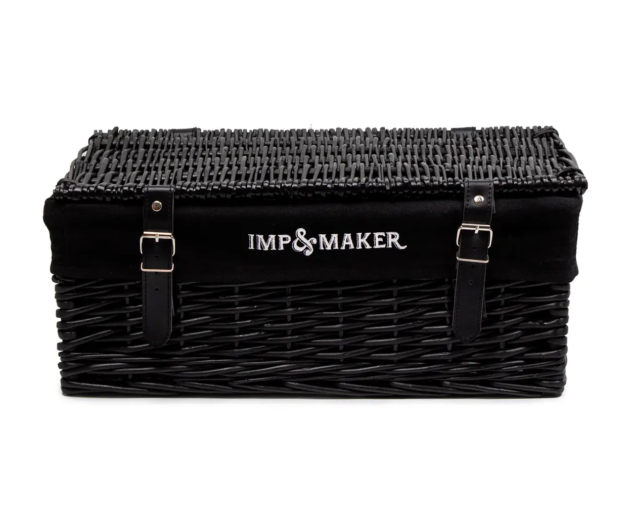 Medium Black Lined Wicker Hamper - IMP & MAKER