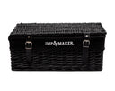 IMP & MAKER Medium Black Wicker 18" Hamper Basket