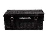 IMP & MAKER Medium Black Wicker 18" Hamper Basket