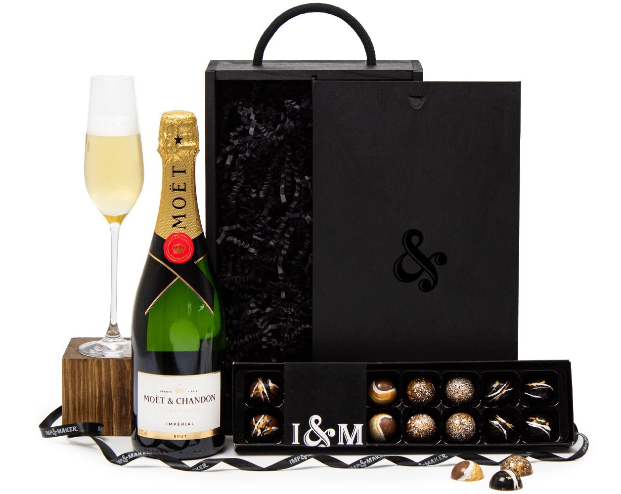 Moet Champagne & Chocs in Wooden Gift Box - IMP & MAKERIMP & MAKERBOX204IMP & MAKERMoet Champagne & Chocs in Wooden Gift Box