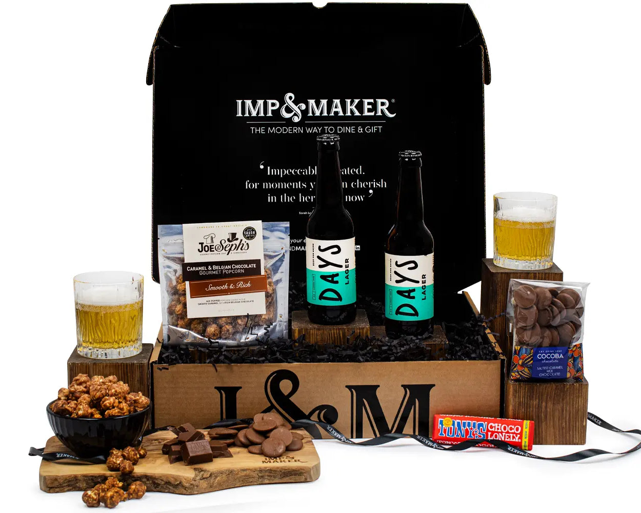 Non Alcoholic Lager & Chocolate Treats Gift Set - IMP & MAKER