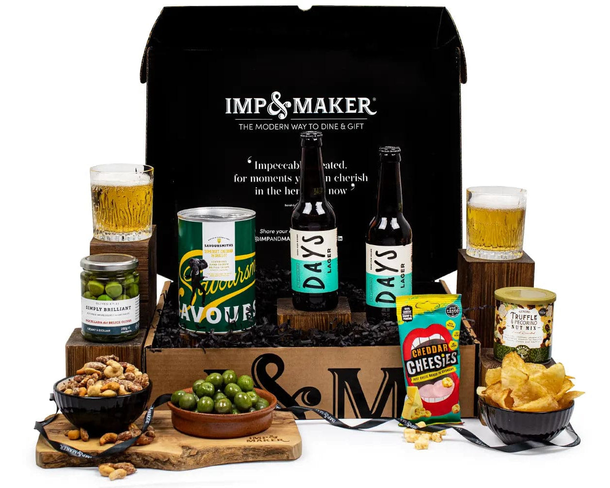 Non Alcoholic Lager & Nibbles Gift Set - IMP & MAKER