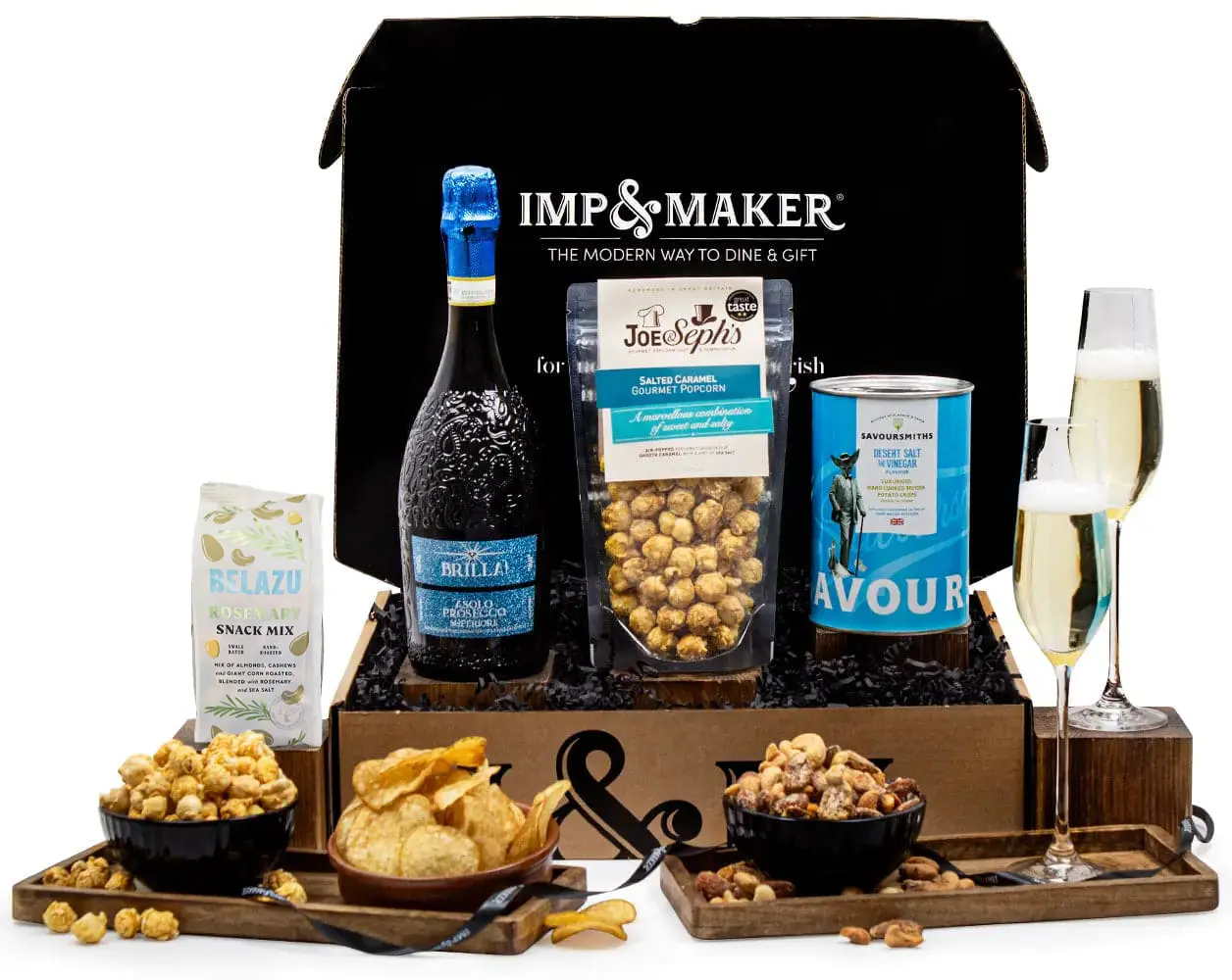 Signature Prosecco & Artisan Nibbles Gift Set | IMP & MAKER