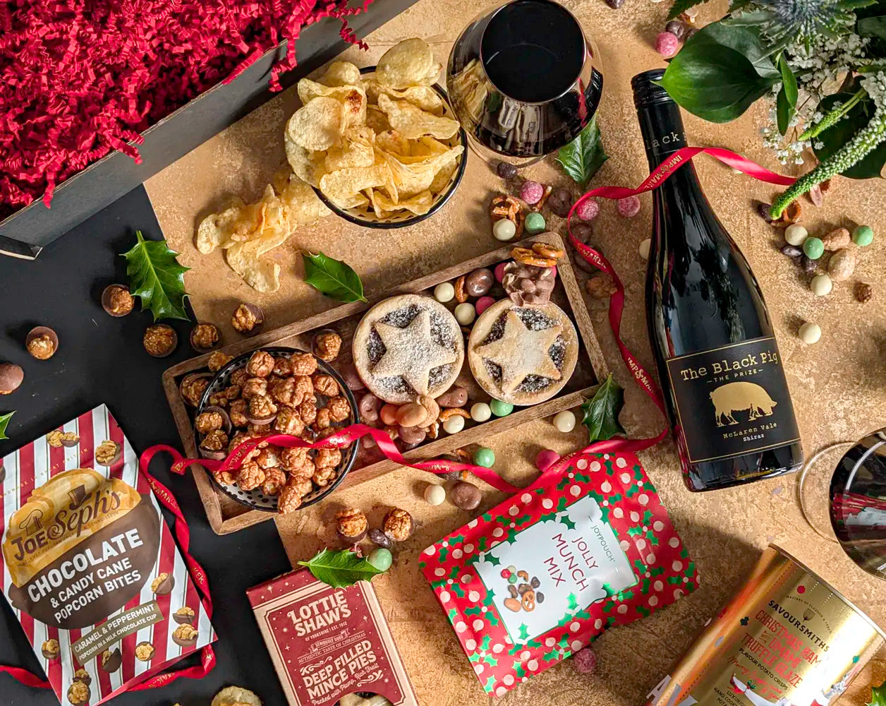 Red Wine & Festive Treats Gift Hamper | IMP & MAKER