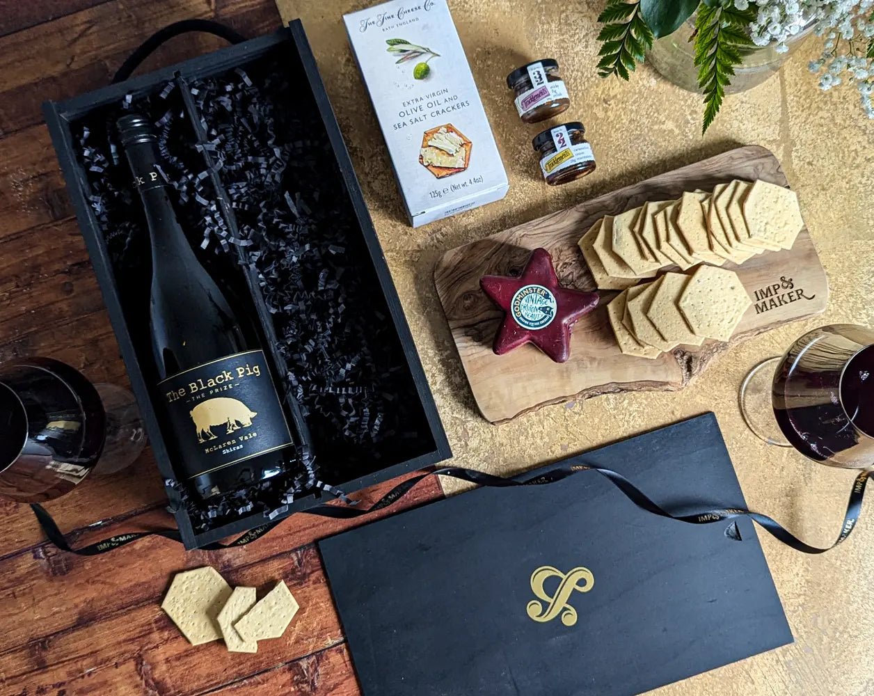 Red Wine & Christmas Cheese, Crackers in Wooden Box - IMP & MAKERIMP & MAKERXMAS24 - 43