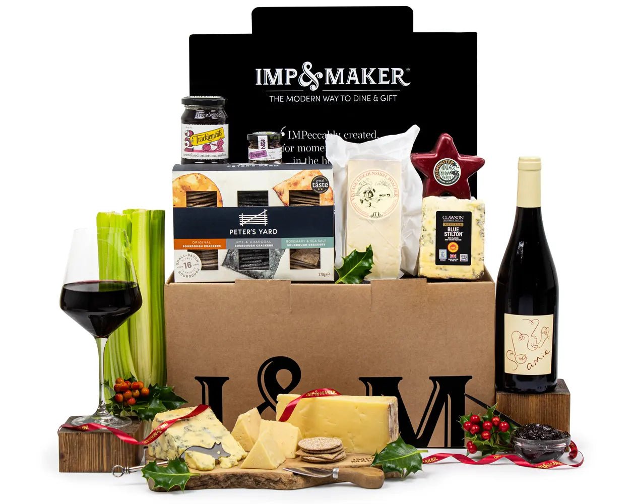 Signature Christmas Cheese & Wine Gift Hamper - IMP & MAKER