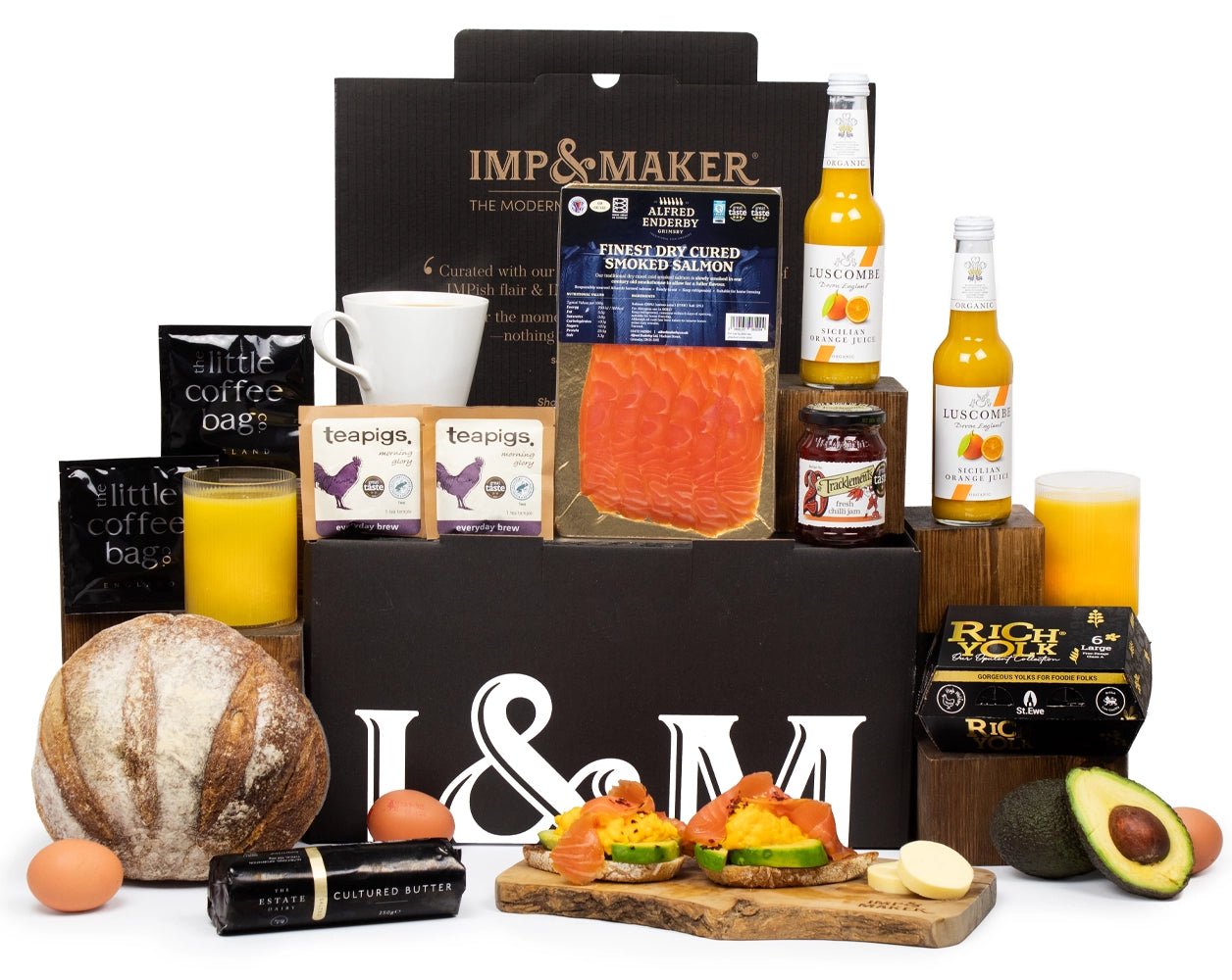 Signature Smoked Salmon Eggs & Sourdough Breakfast Hamper - IMP & MAKERIMP & MAKERIMP918IMP & MAKERSignature Smoked Salmon Eggs & Sourdough Breakfast Hamper