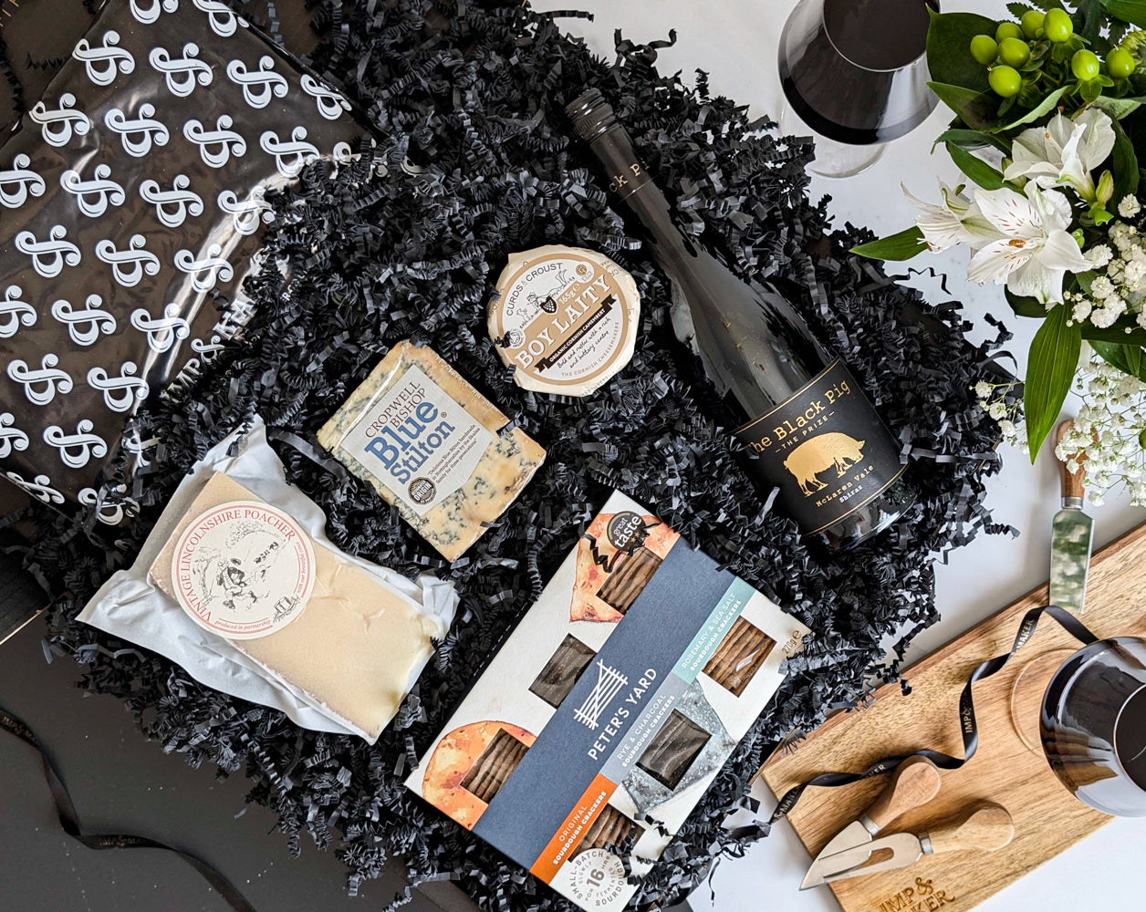 The Black Pig Red Wine & Artisan Cheese Gift Hamper | IMP & MAKER