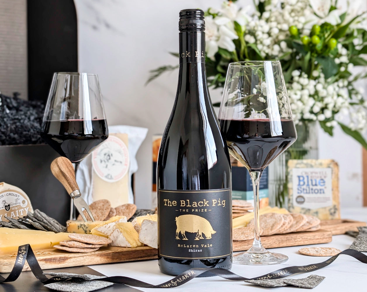 The Black Pig Red Wine & Artisan Cheese Gift Hamper | IMP & MAKER