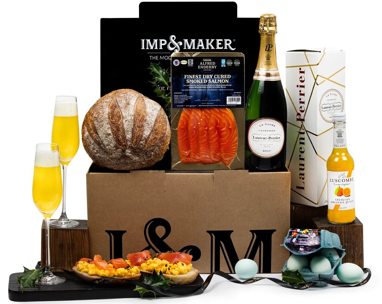 Ultimate Festive Laurent Perrier Champagne Breakfast Hamper - IMP & MAKER