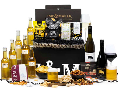 The Ultimate Posh Pub in a Box Wine Duo & Beer Gift Hamper