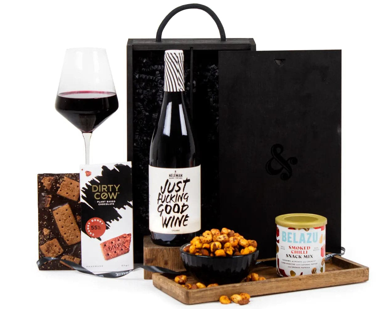 Vegan Red Wine Gift Set in Wooden Box - IMP & MAKER