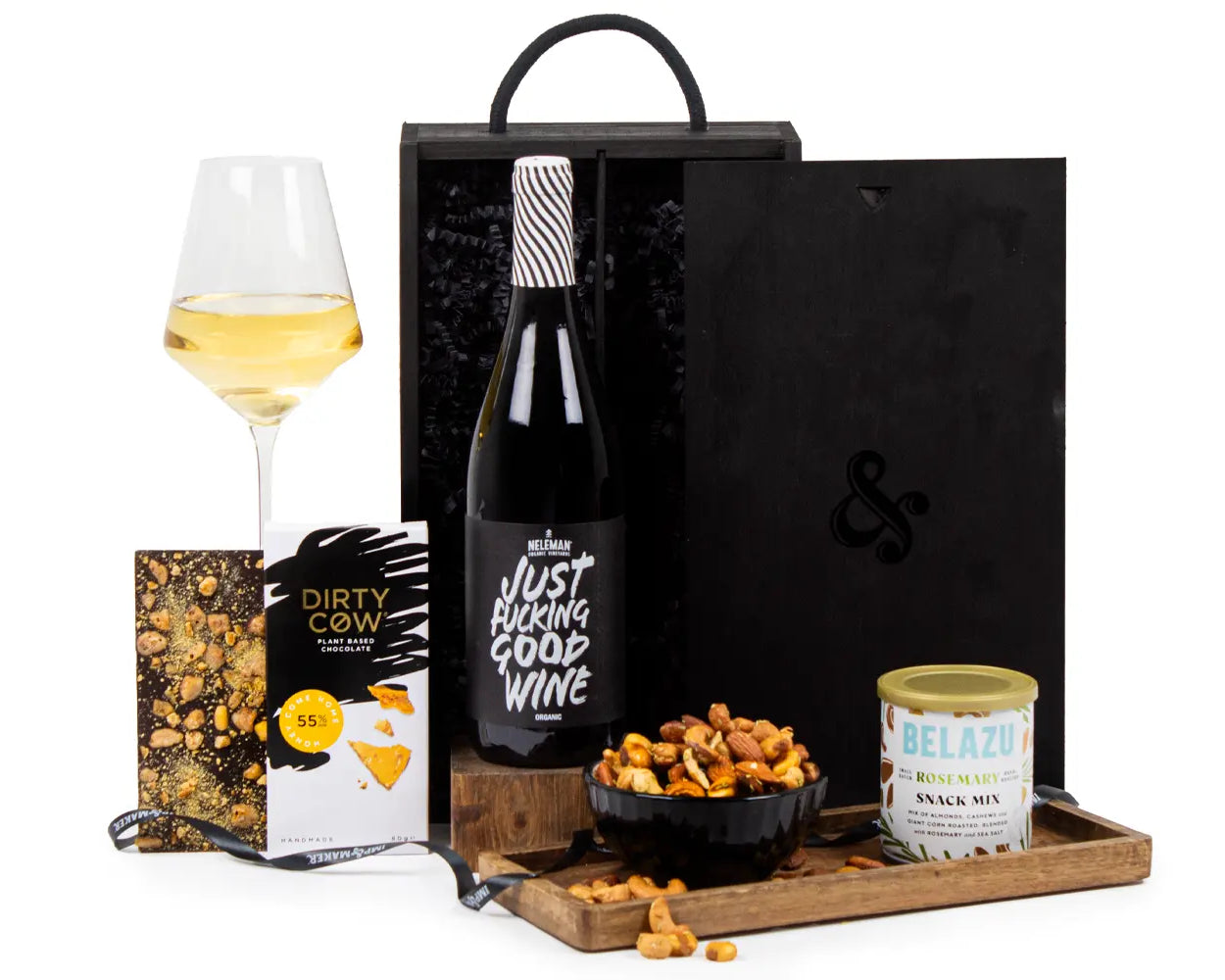 Vegan White Wine Gift Set in Wooden Box - IMP & MAKER