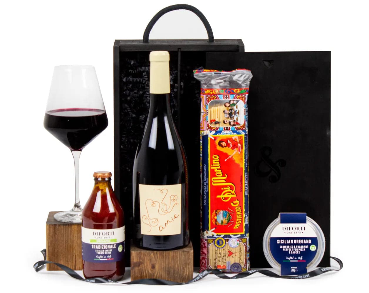 Vegan Wine & Dolce & Gabanna Pasta Kit in Wooden Box - IMP & MAKER