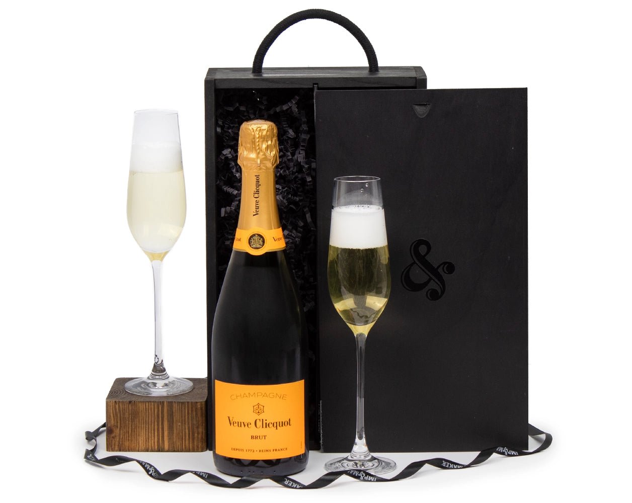 Veuve Clicquot & Champagne Flutes in Wooden Box Gift - IMP & MAKERIMP & MAKERBOX218IMP & MAKERVeuve Clicquot & Champagne Flutes in Wooden Box Gift