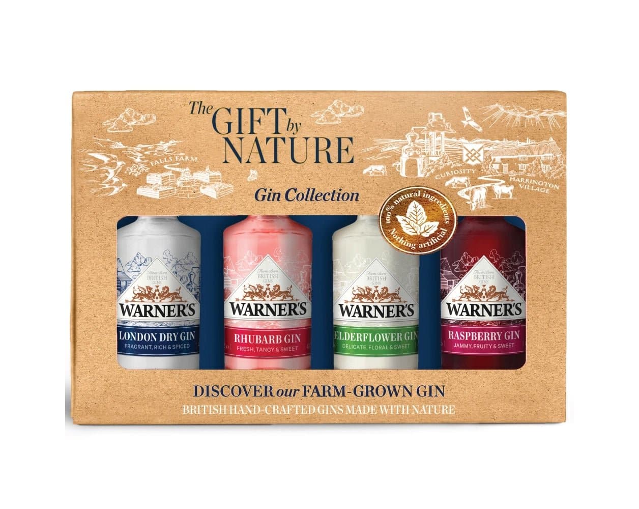 Warner's Gift of Nature Gin Set 4 x 5cl 40% ABV - IMP & MAKER