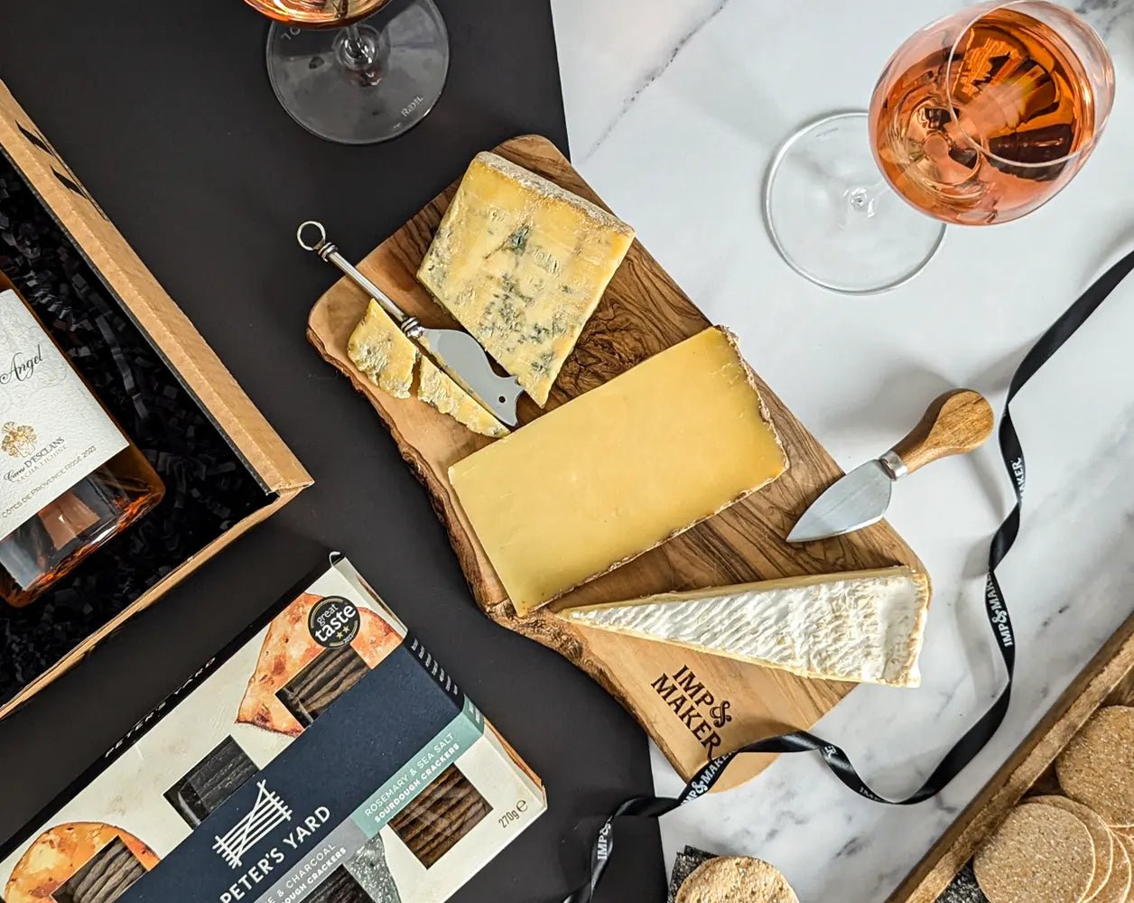 Whispering Angel Rosé & Artisan Cheese Board Gift Hamper - IMP & MAKERIMP & MAKERIMP260