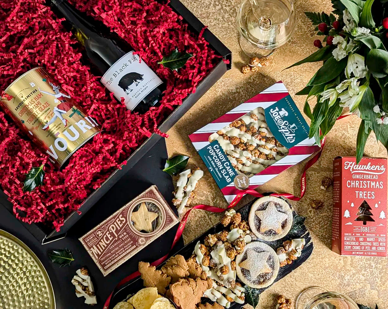 Christmas White Wine & Festive Treats Gift Hamper | IMP & MAKER