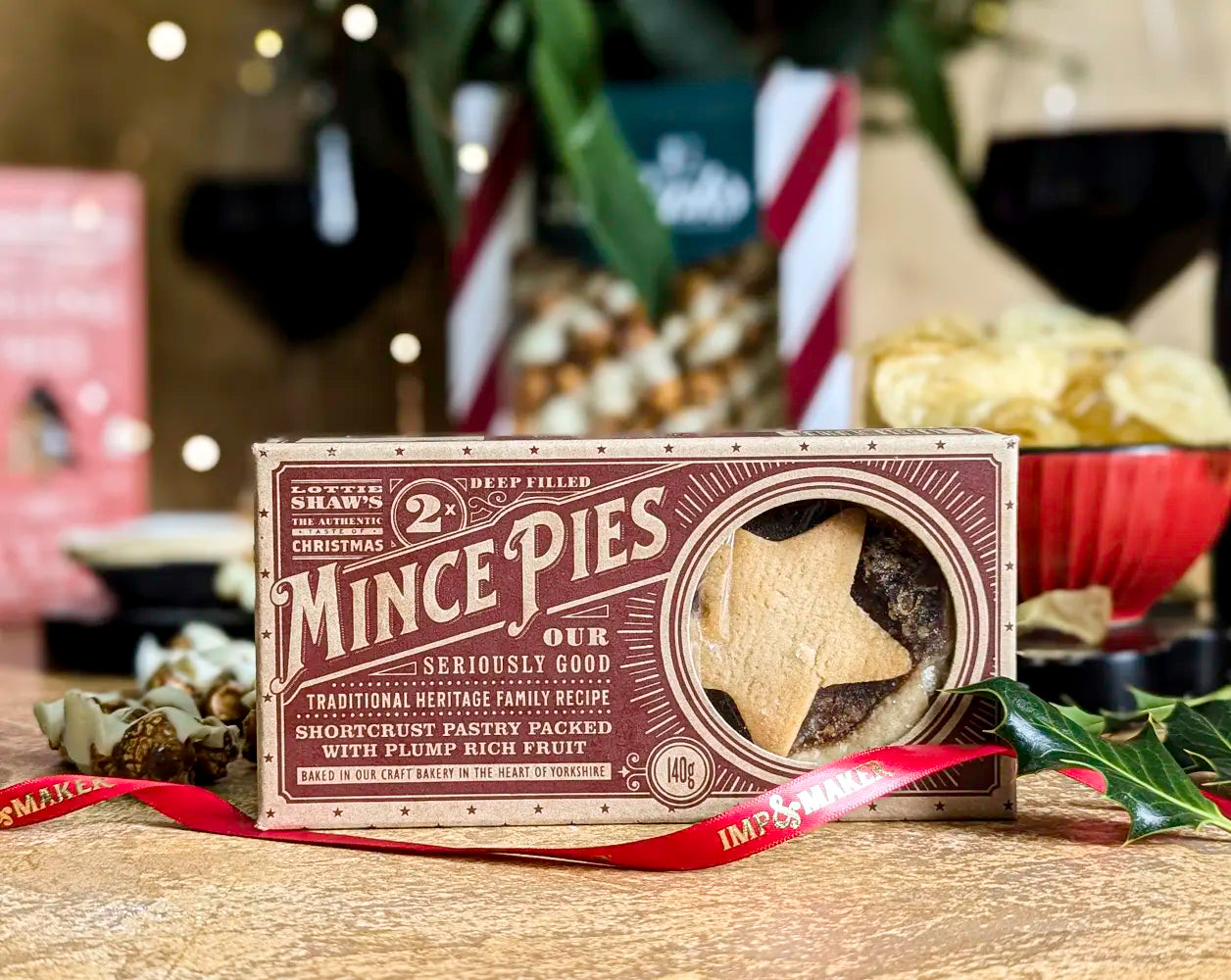 Christmas Red Wine & Festive Treats Gift Hamper | IMP & MAKER