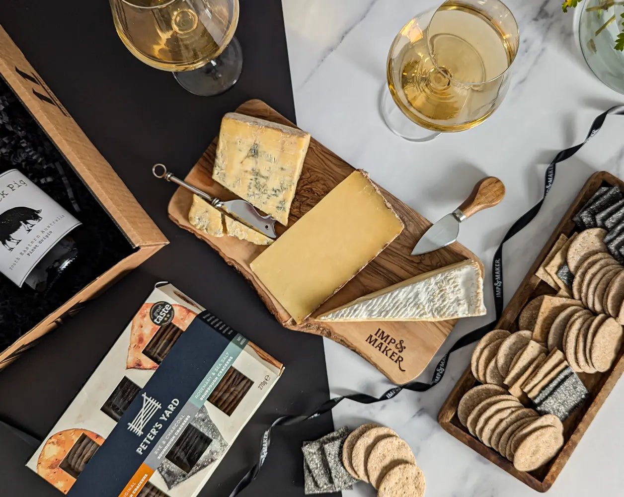 White Wine & Cheese Gift Hamper - IMP & MAKERIMP & MAKERIMP183