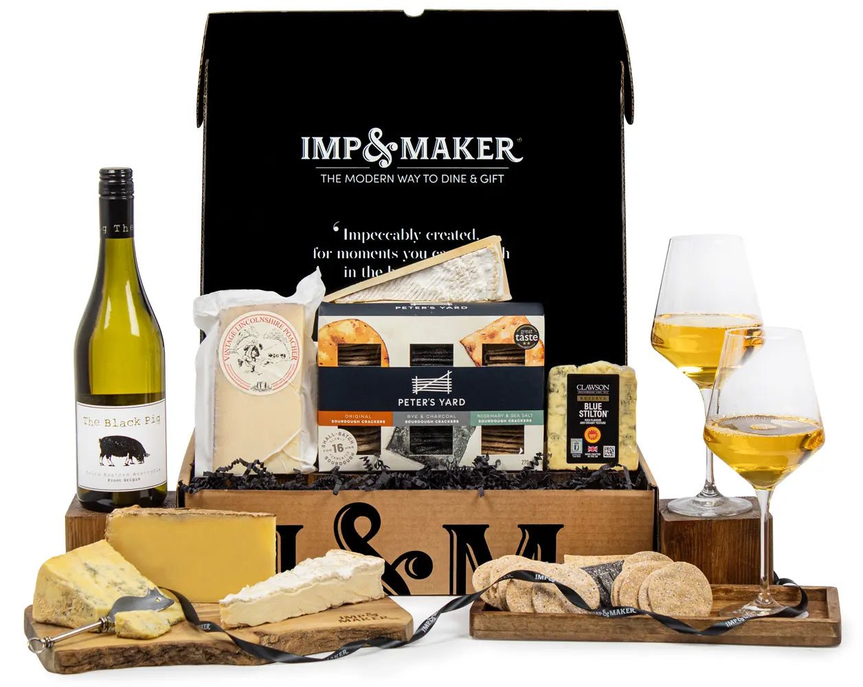 White Wine & Cheese Gift Hamper - IMP & MAKERIMP & MAKERIMP183