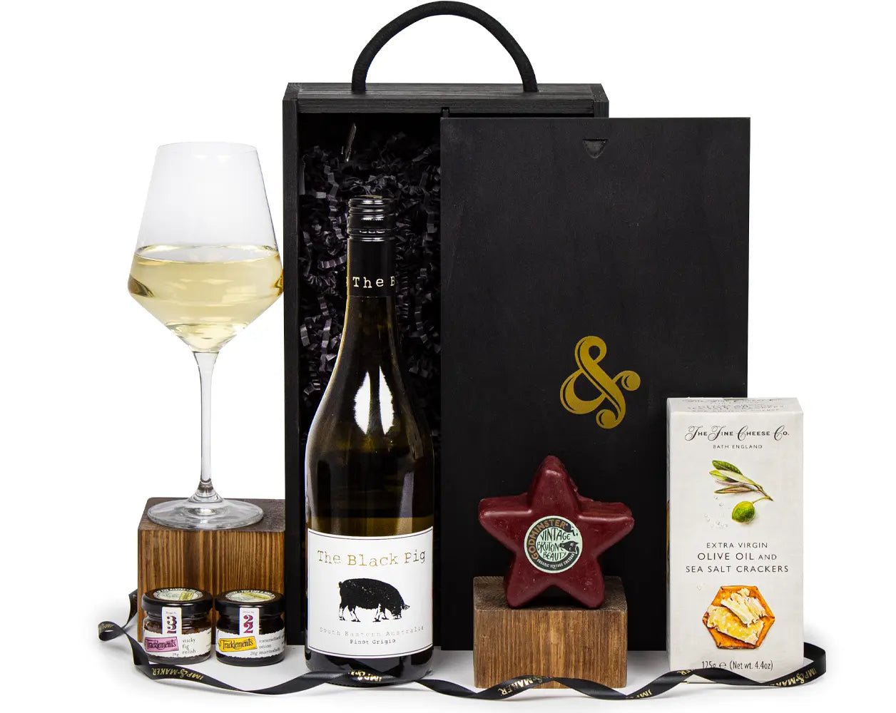 White Wine & Christmas Cheese, Crackers in Wooden Box - IMP & MAKERIMP & MAKERXMAS24 - 44