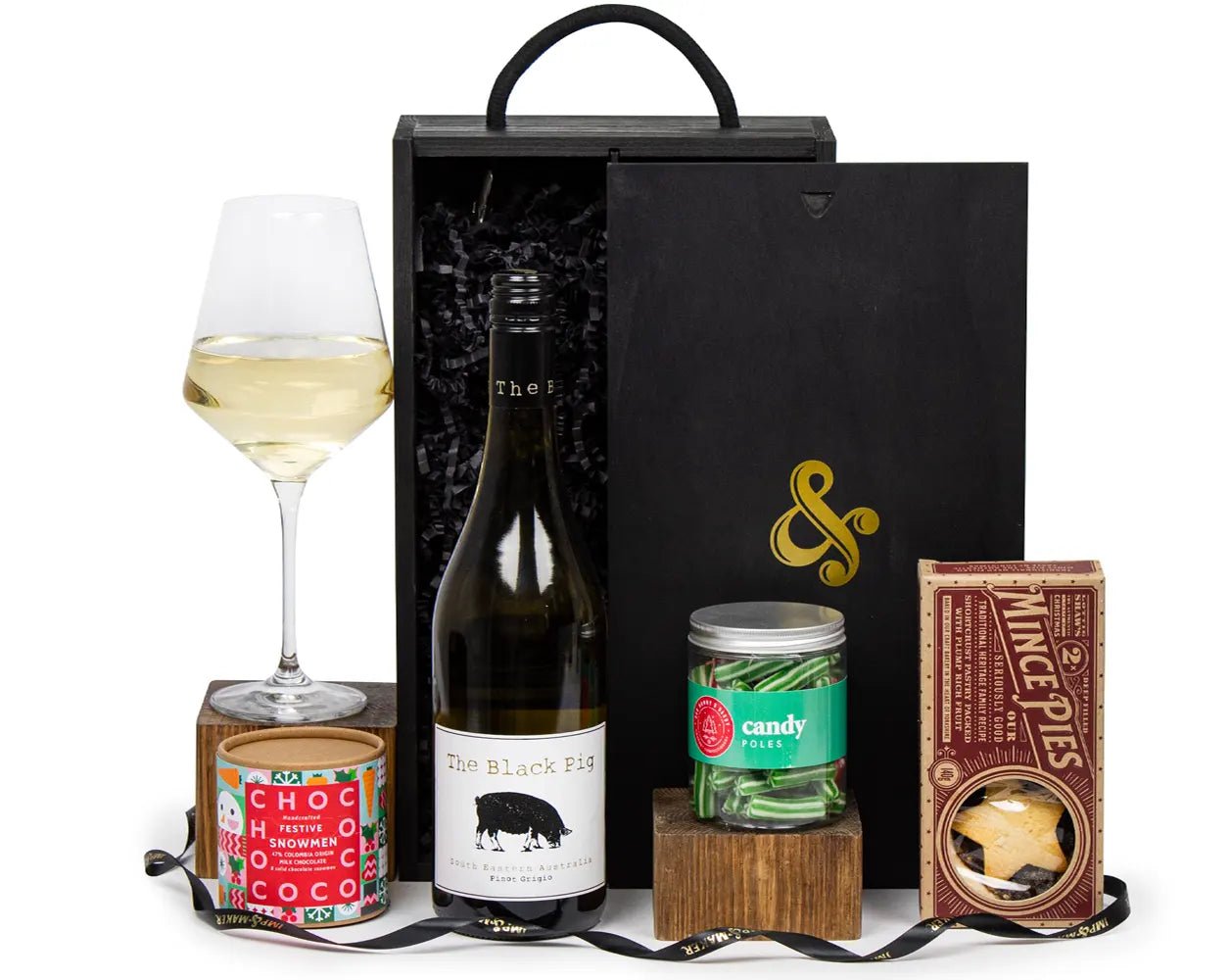 White Wine & Festive Sweet Treats in a Wooden Box - IMP & MAKERIMP & MAKERXMAS24 - 47