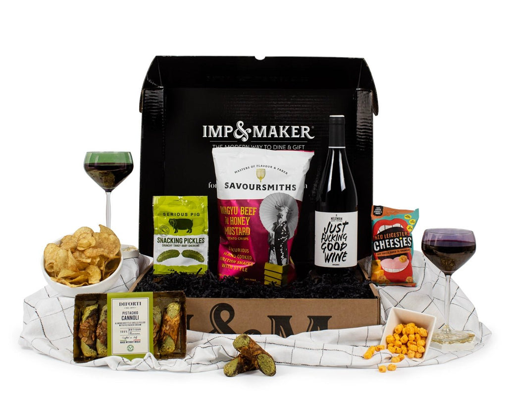 Organic Red Wine Gift Set and Snacks - IMP & MAKER