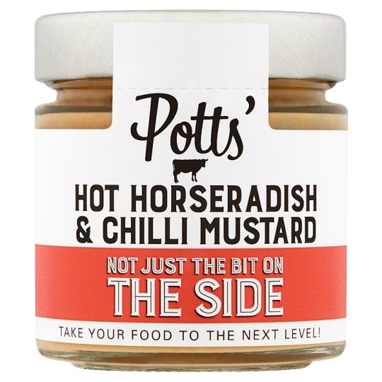 Potts' Hot Horseradish & Chilli Mustard 185g - IMP & MAKER