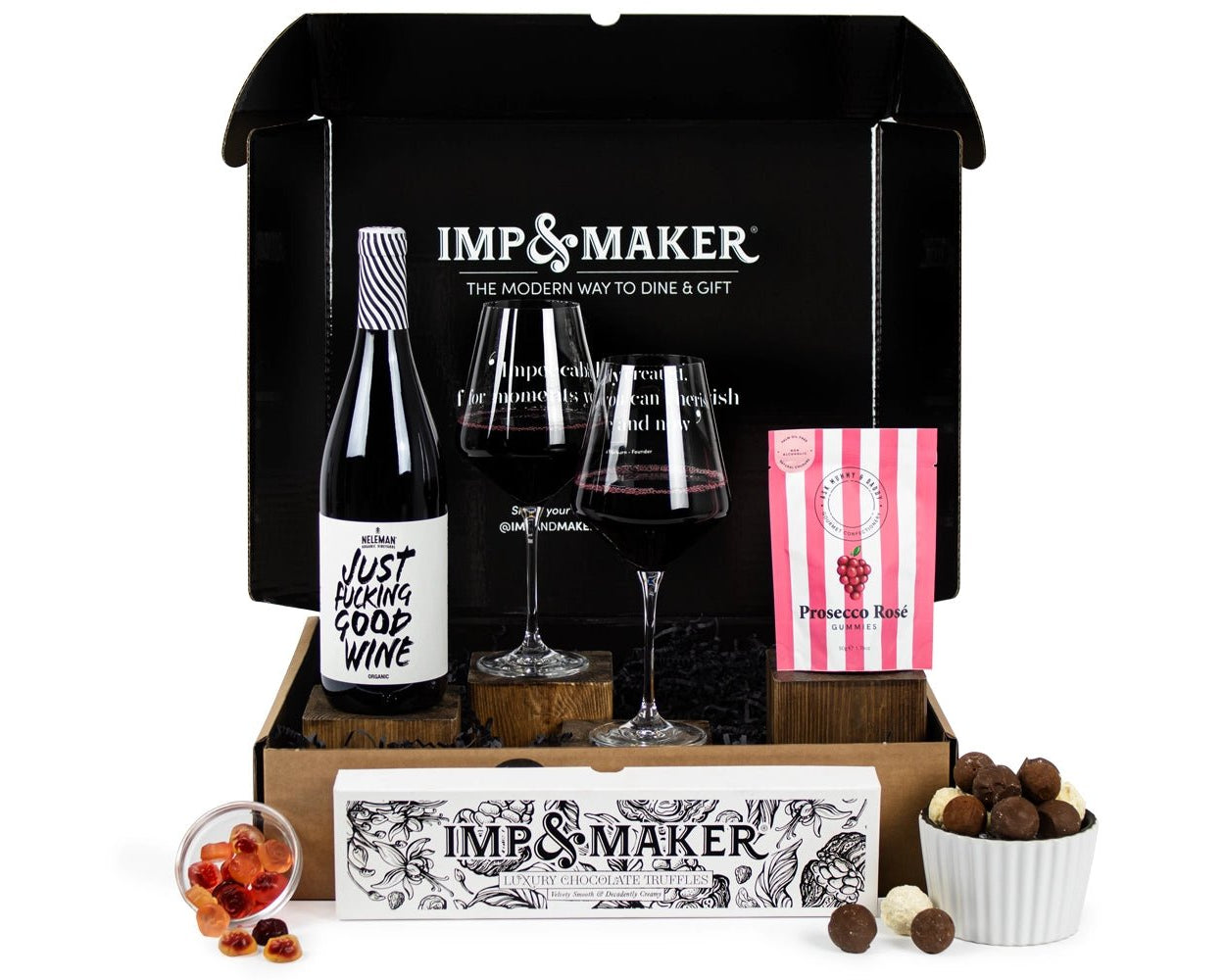 Red Wine & Sweet Treats Hamper - IMP & MAKER